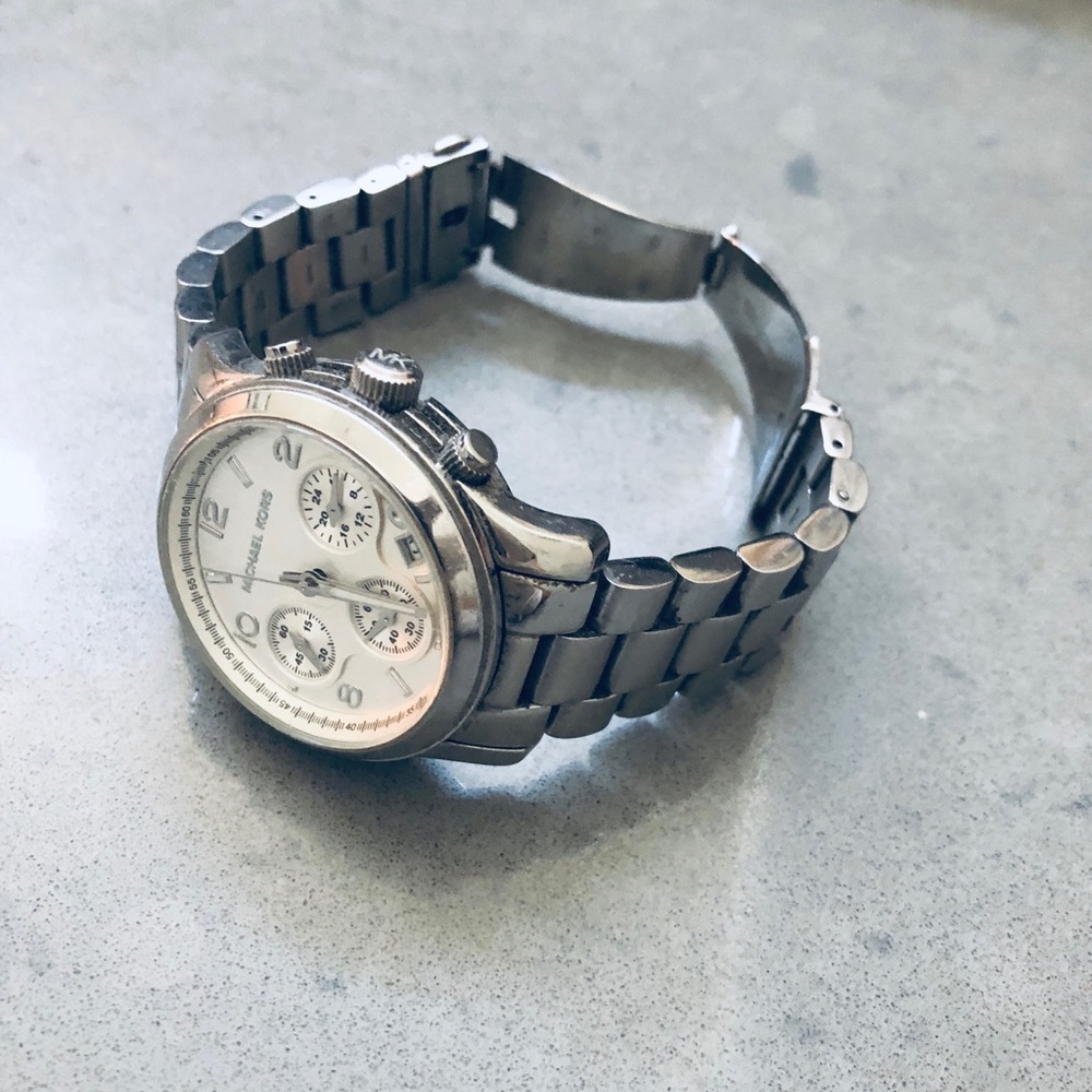 Michael Kors women’s silver watch large dial